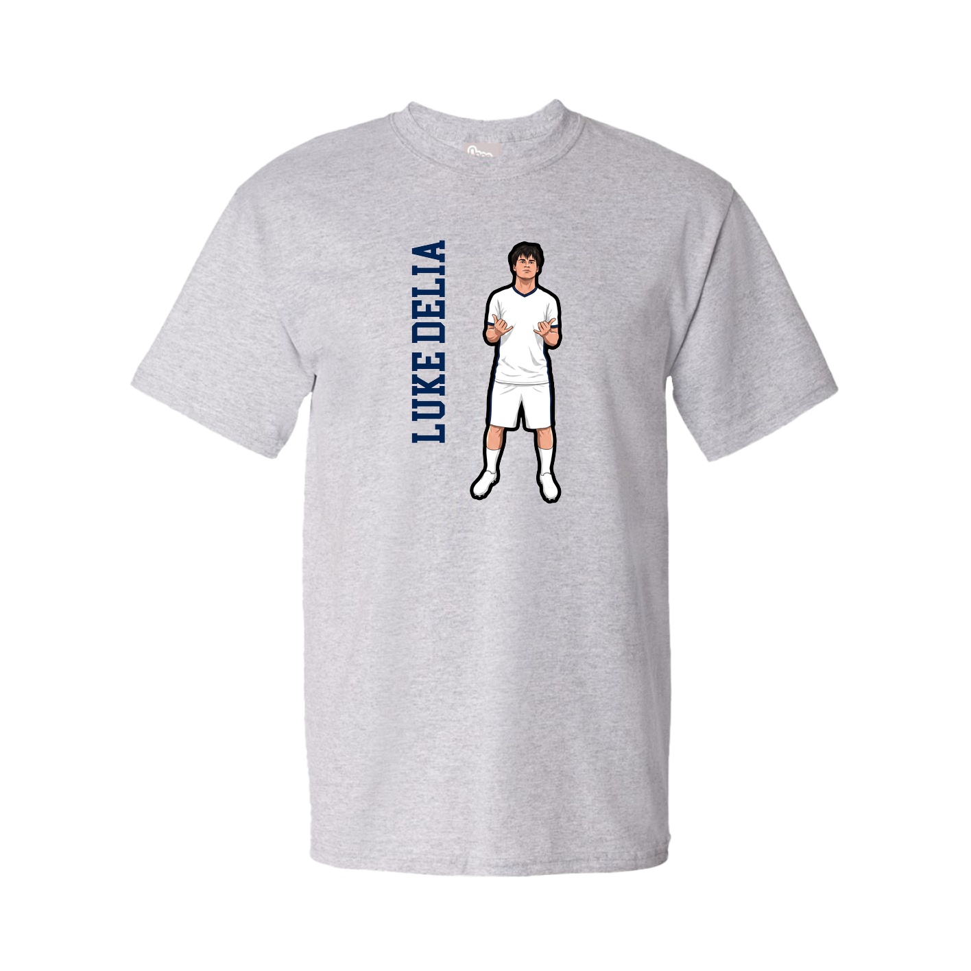 Youth Tee — Name Vertical in Grey