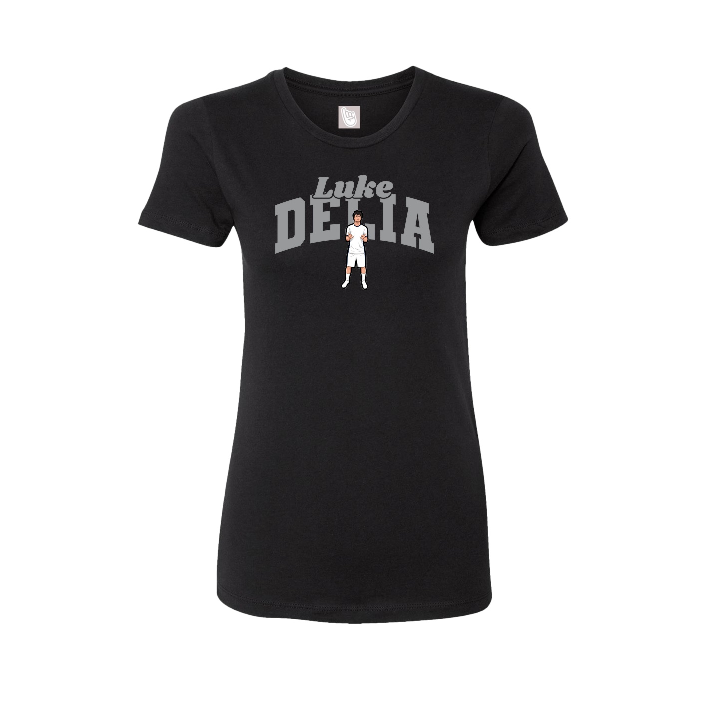 Fitted Women's Tee — Signature Arch in Black