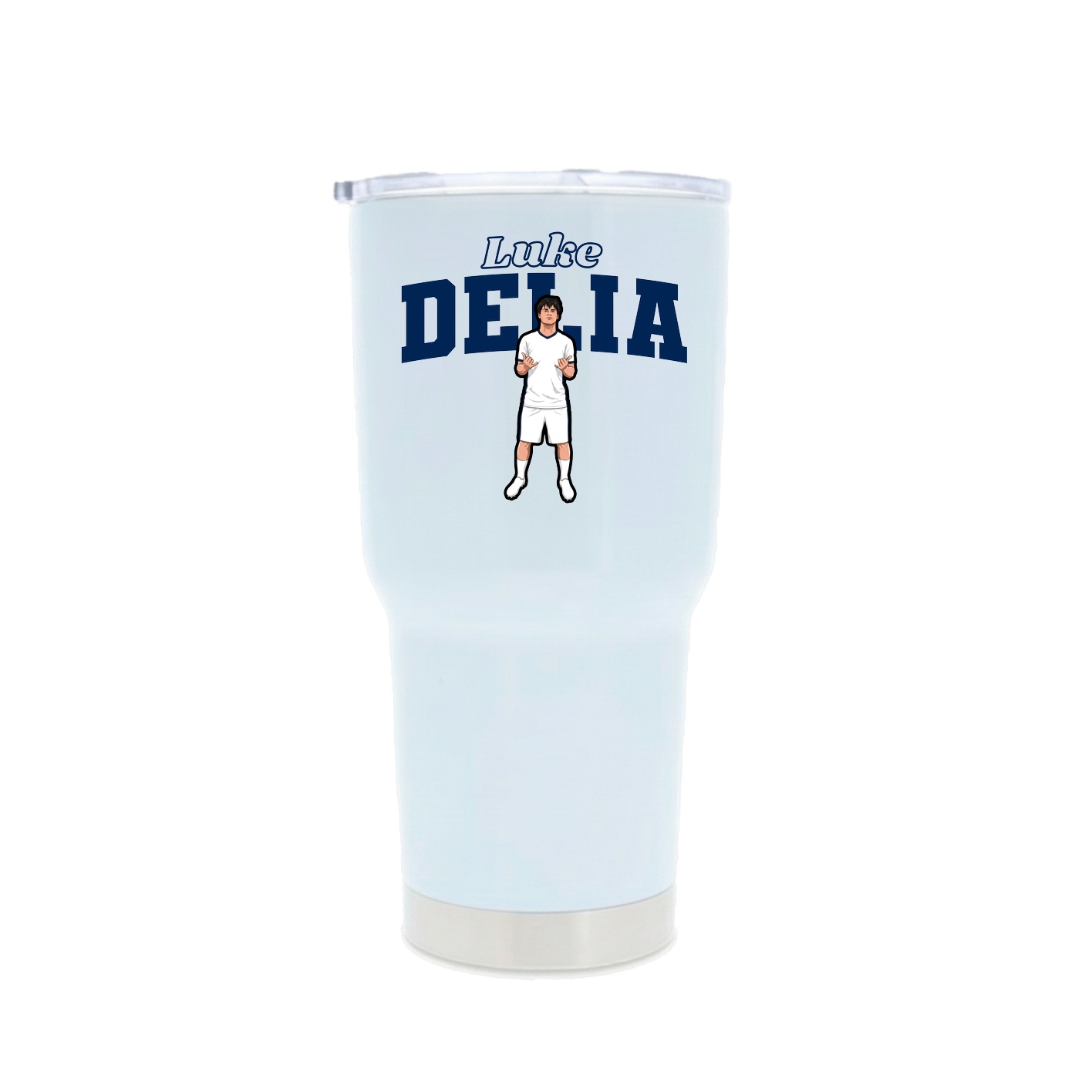 30oz Stainless Steel Tumbler — Name Arch in White
