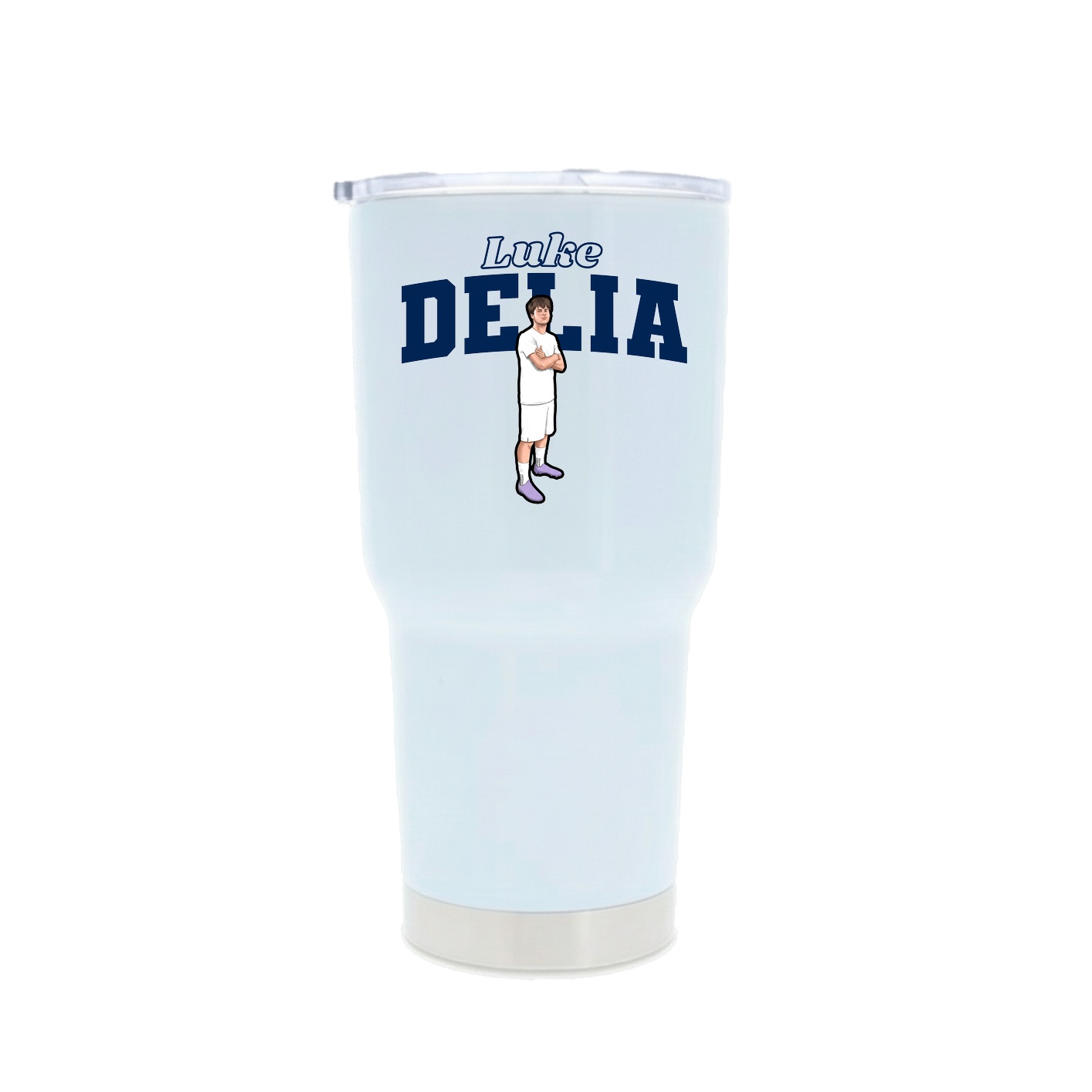 30oz Stainless Steel Tumbler — Name Arch in White