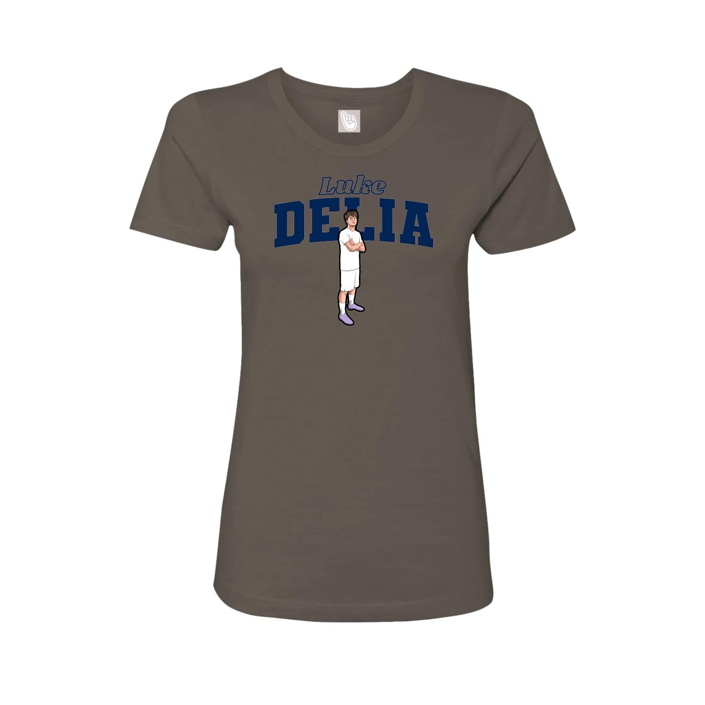 Fitted Women's Tee — Name Arch in Grey