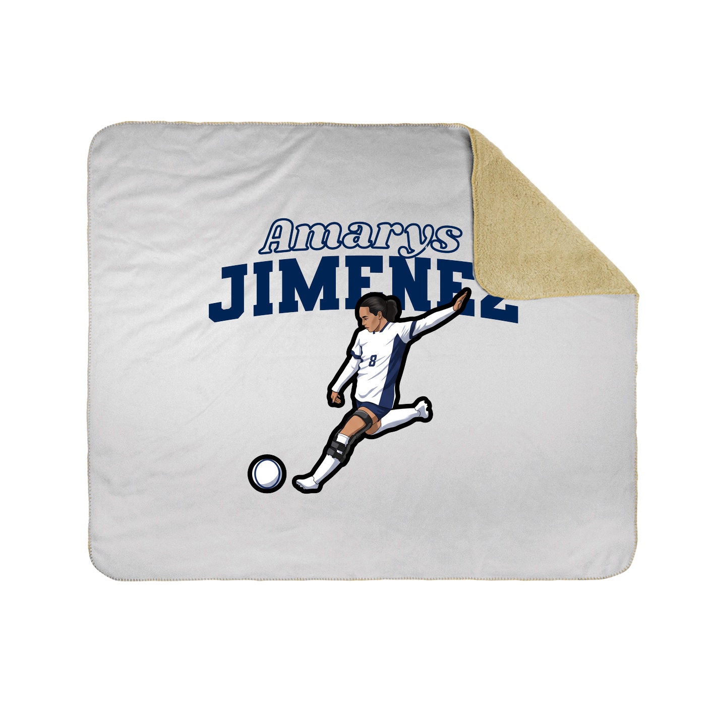 Throw Blanket — Name Arch in White