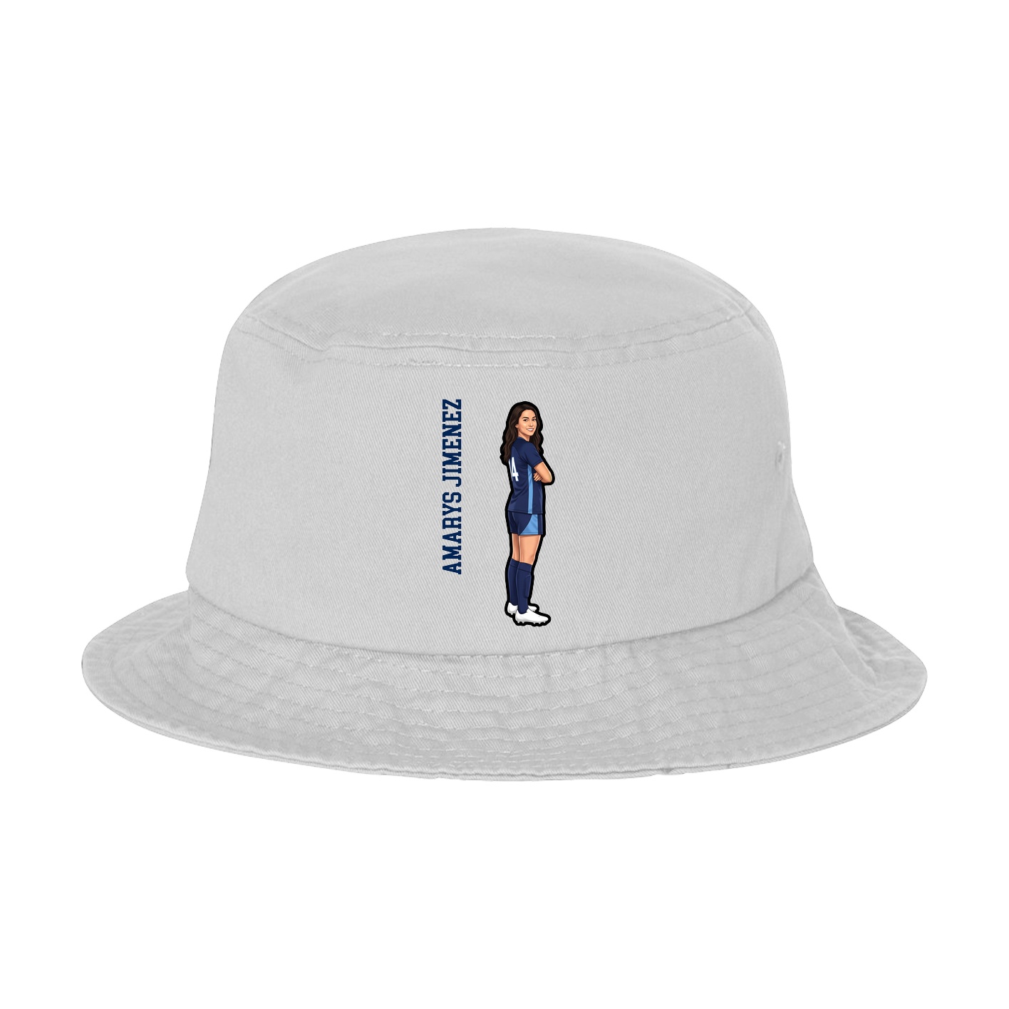 Bucket Cap — Name Vertical in White
