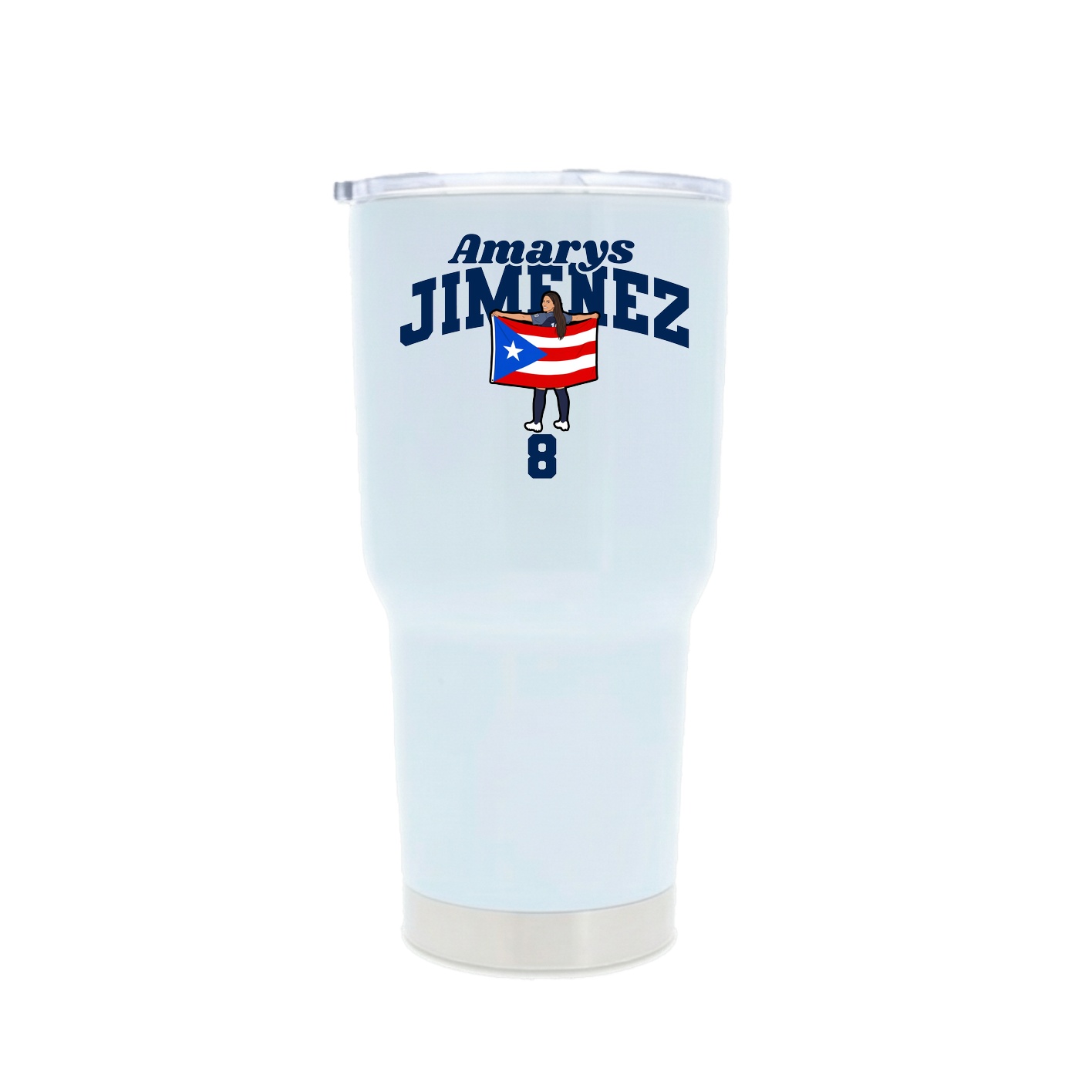 30oz Stainless Steel Tumbler — Signature Arch in White