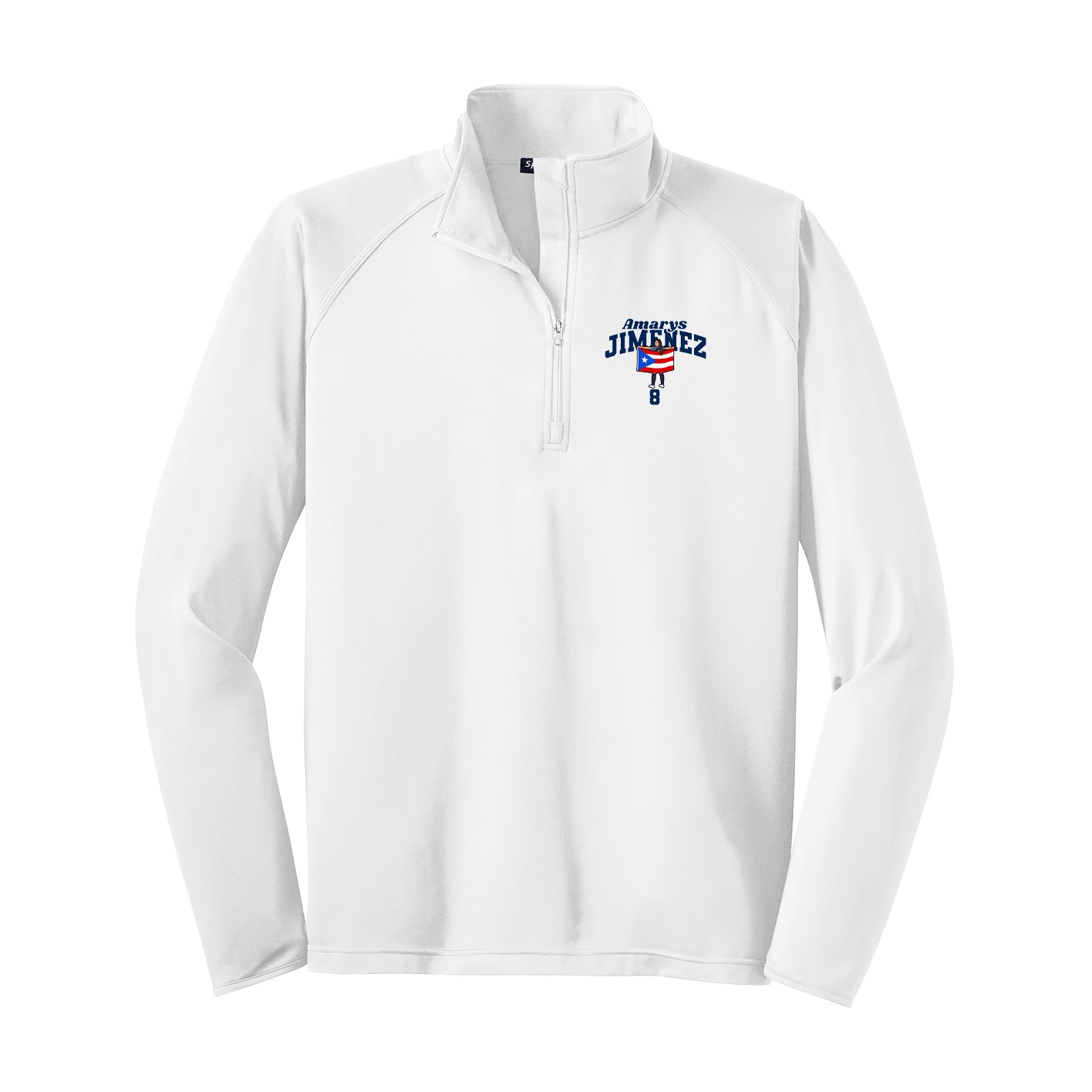 Q-Zip Pullover — Signature Arch in White