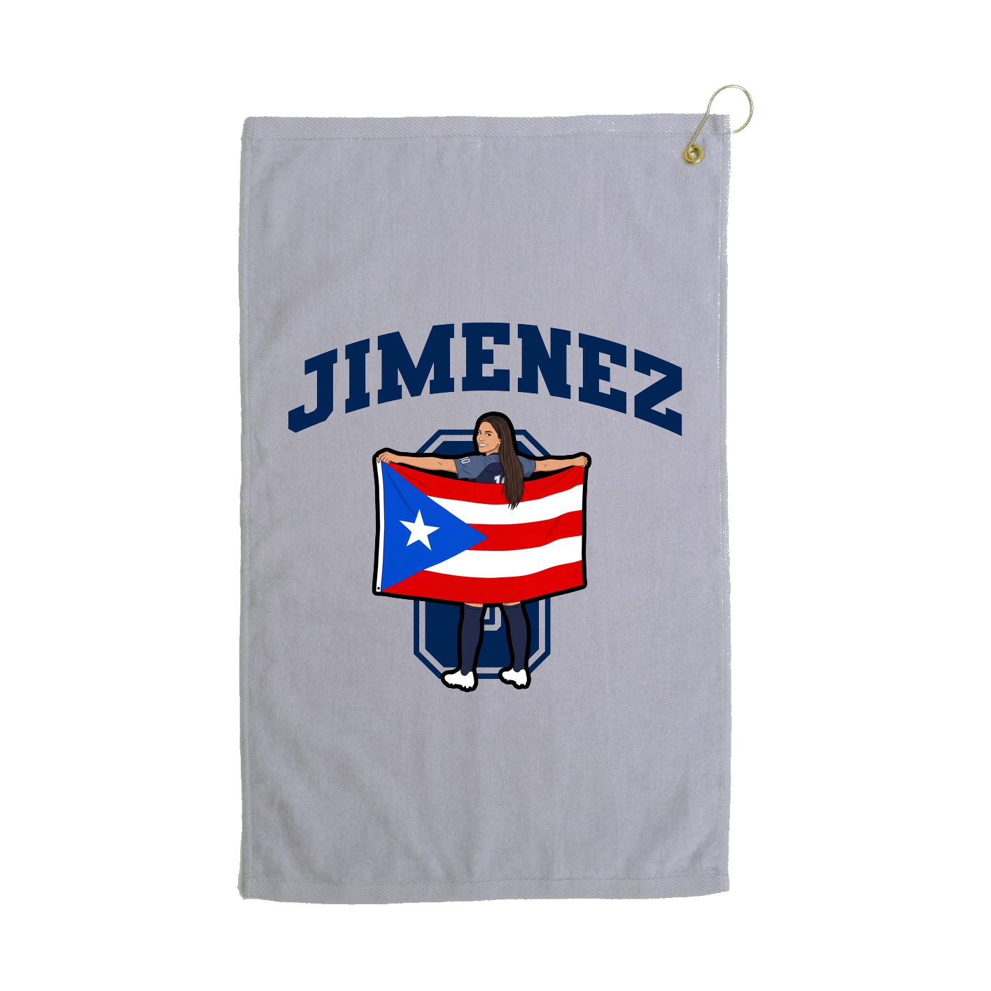 Golf Towel — Number in Grey