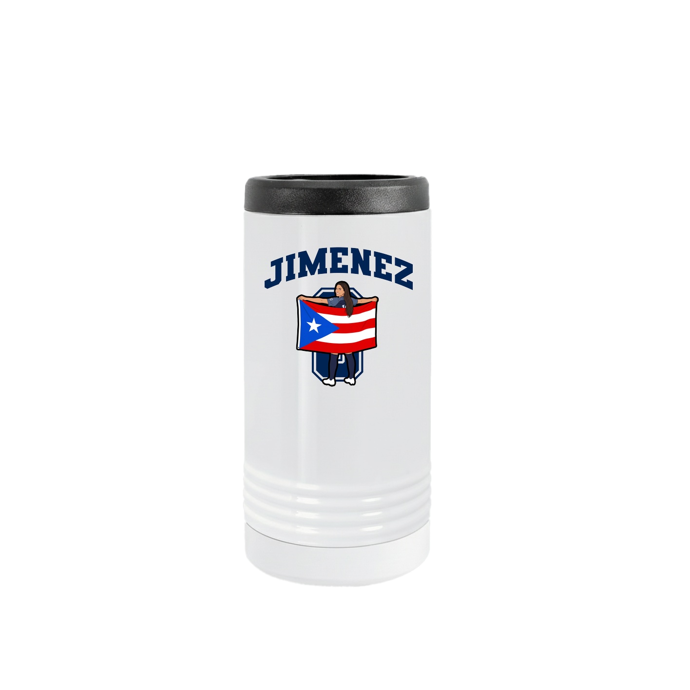 Slim Beverage Holder — Number in White