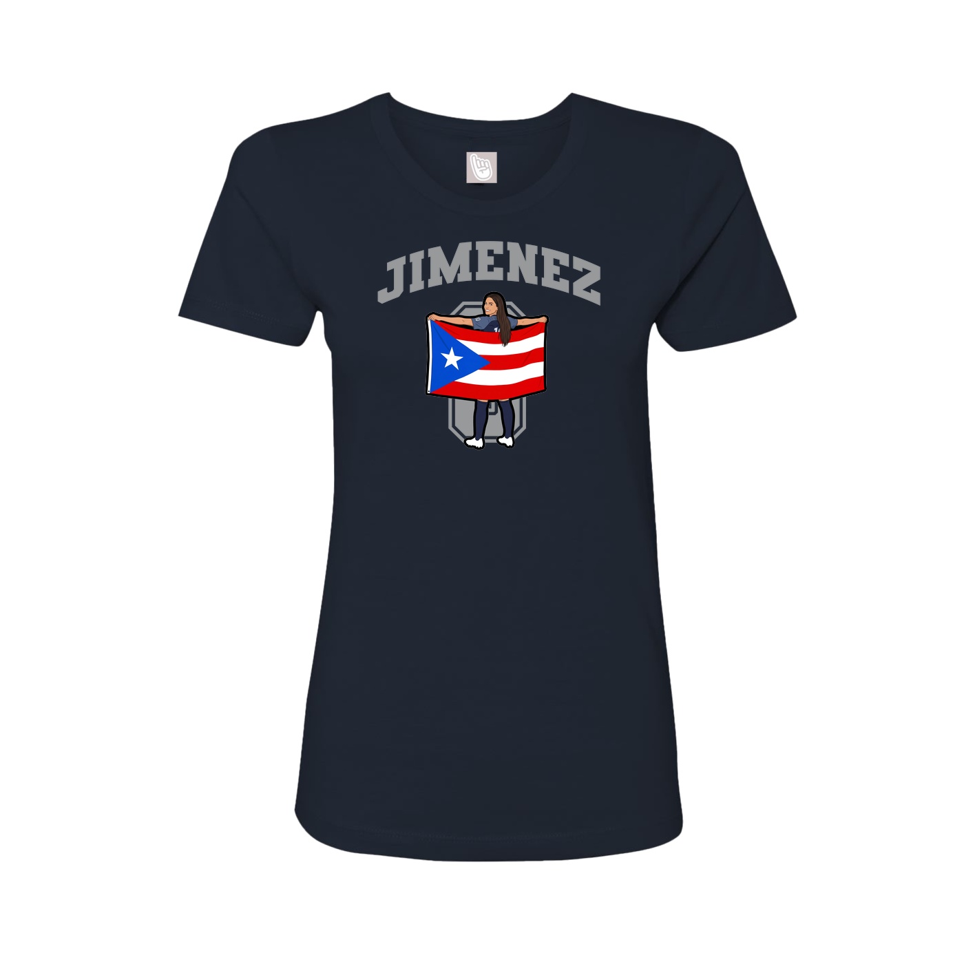 Fitted Women's Tee — Number in Navy
