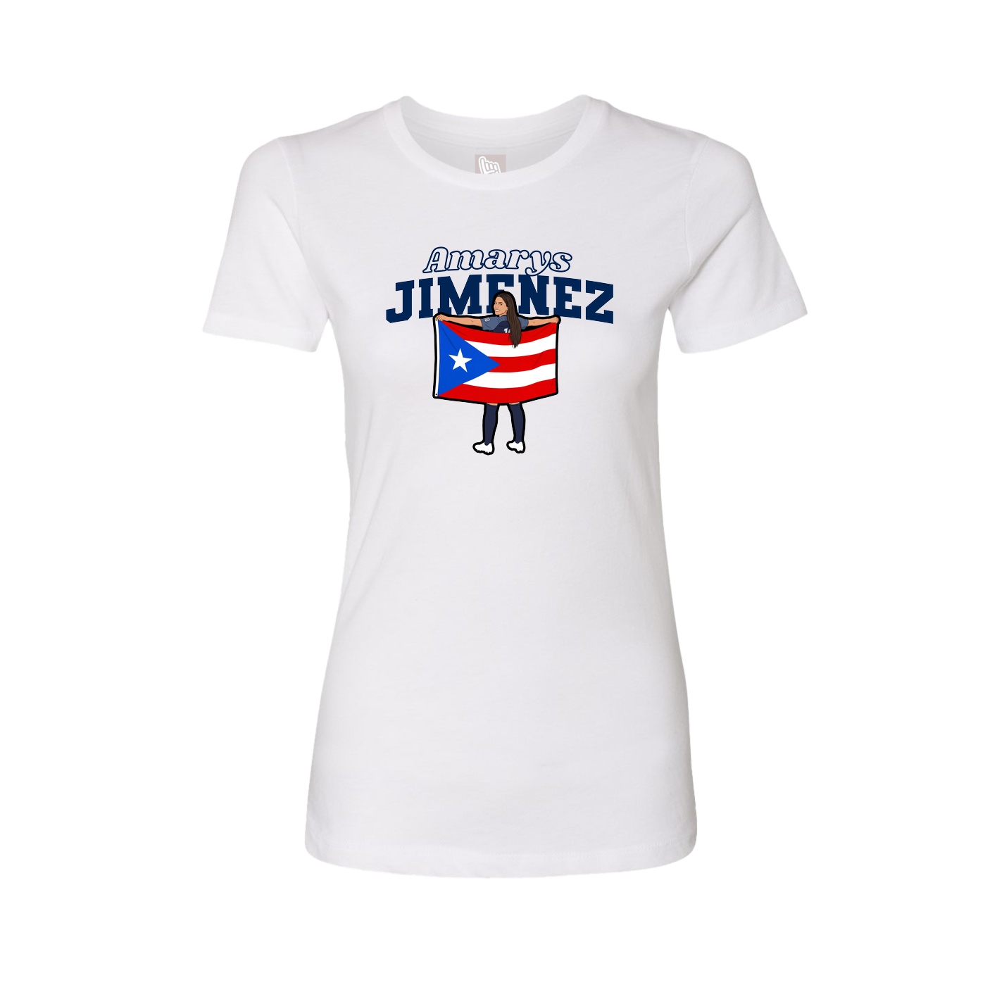 Fitted Women's Tee — Name Arch in White
