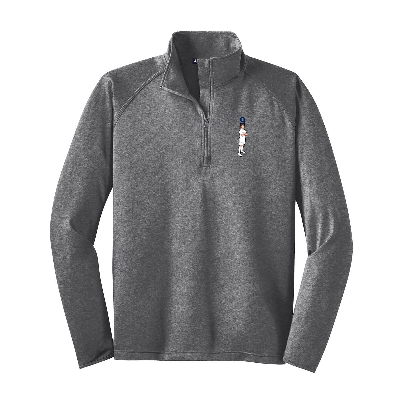 Q-Zip Pullover — Number Top in Grey
