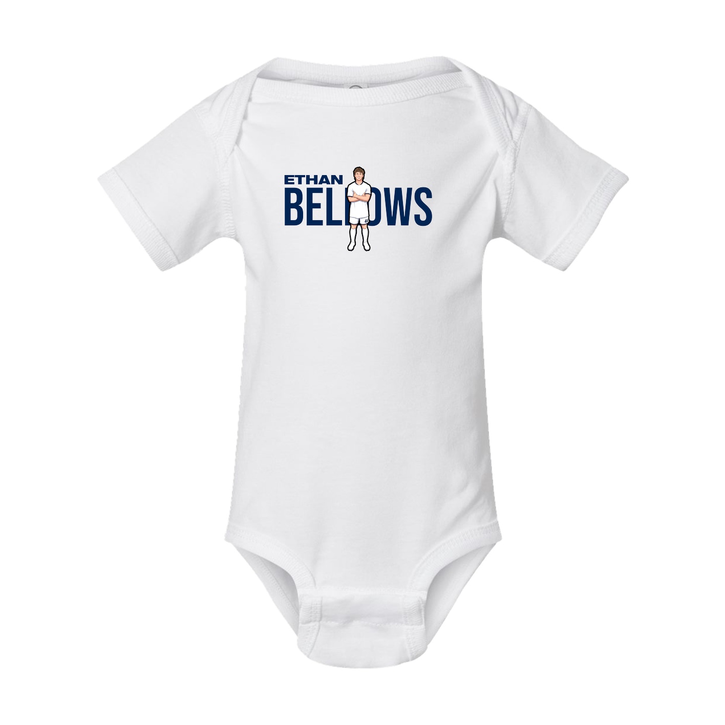 Baby Onesie — Player Name in White