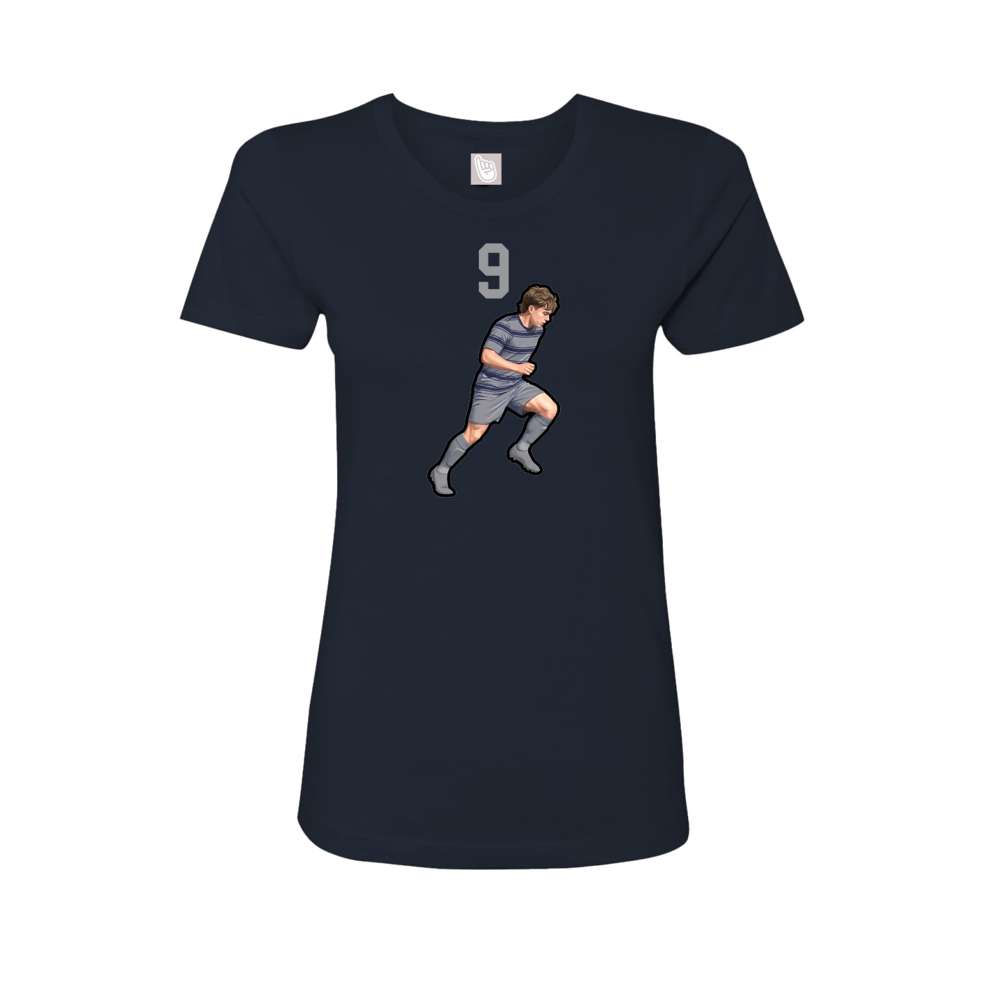 Fitted Women's Tee — Number Top in Navy