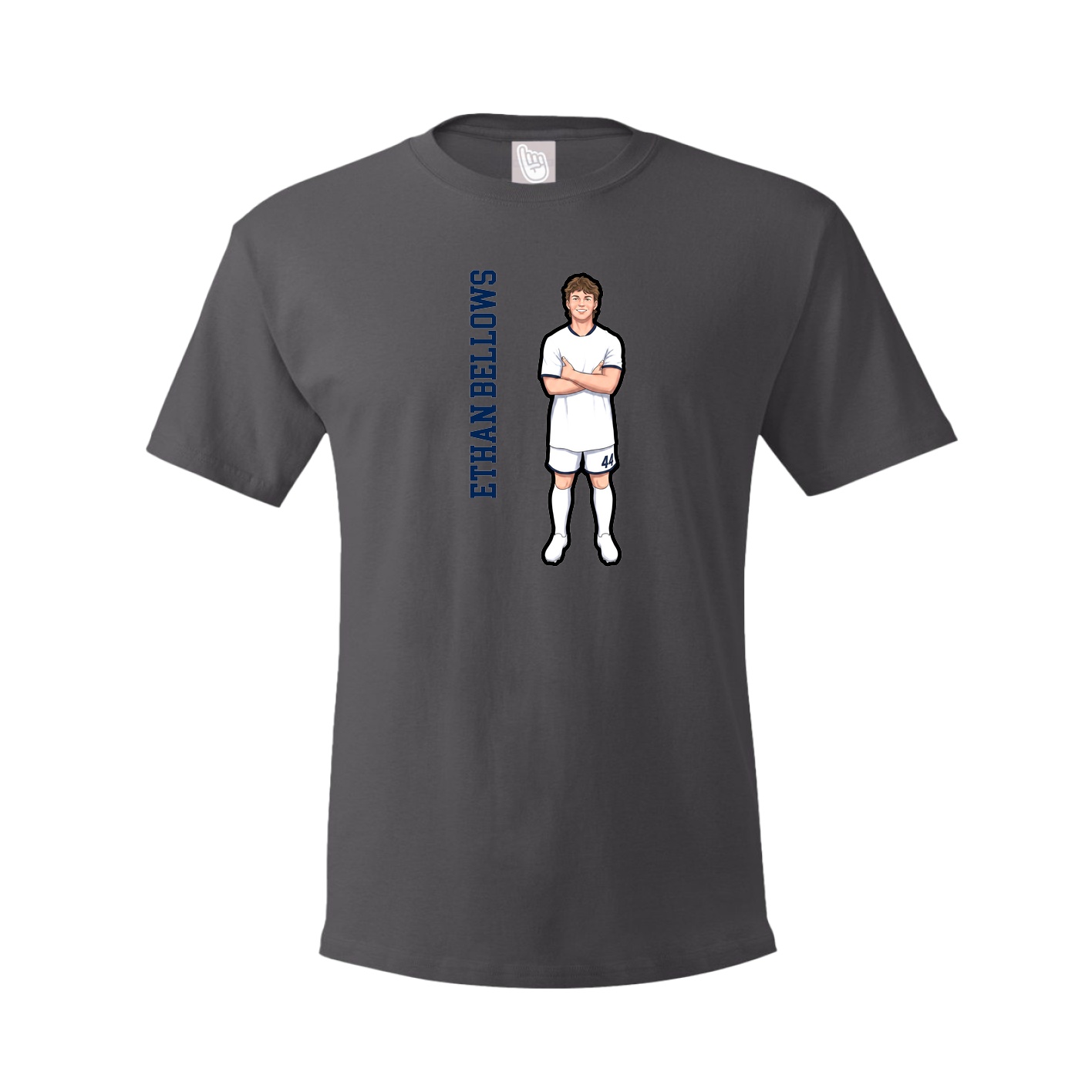 Tee — Name Vertical in Grey