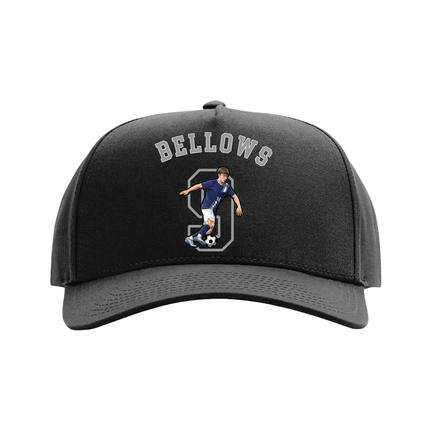 Full Fabric Five-Panel Champ Cap — Shirsey Arch in Black