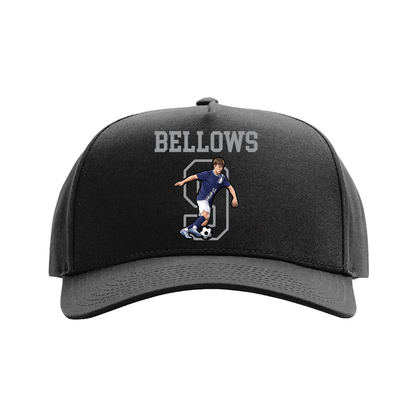 Full Fabric Five-Panel Champ Cap — Shirsey in Black