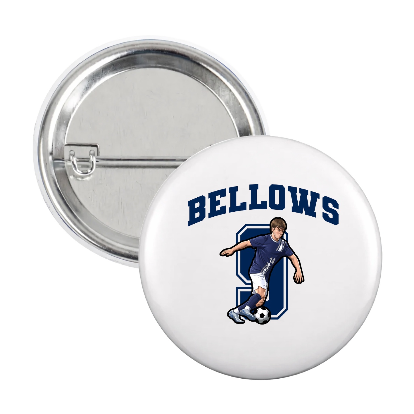 Game Day Button — Number in White