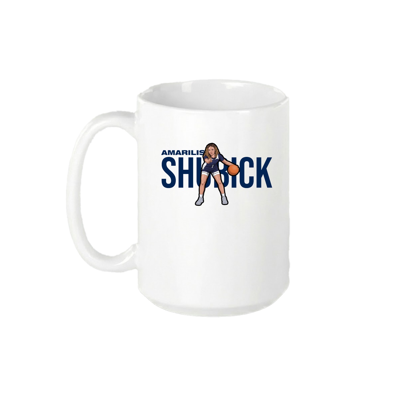 15oz Coffee Mug — Player Name in White