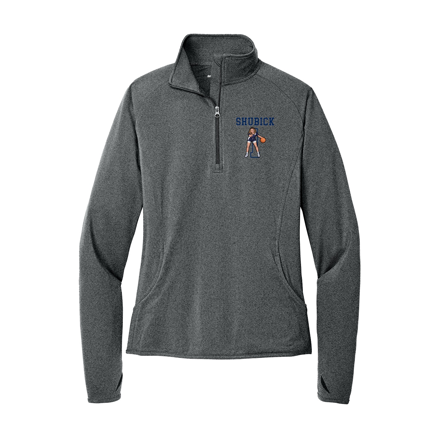 Women's Q-Zip Pullover — Shirsey in Grey