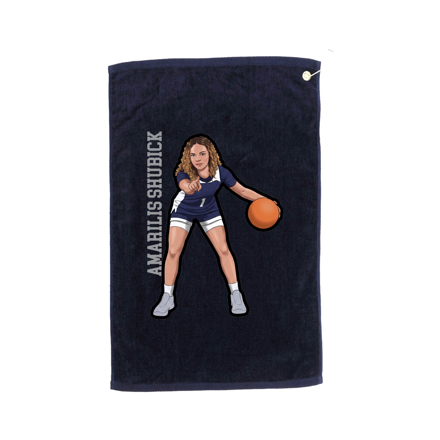 Golf Towel — Name Vertical in Navy