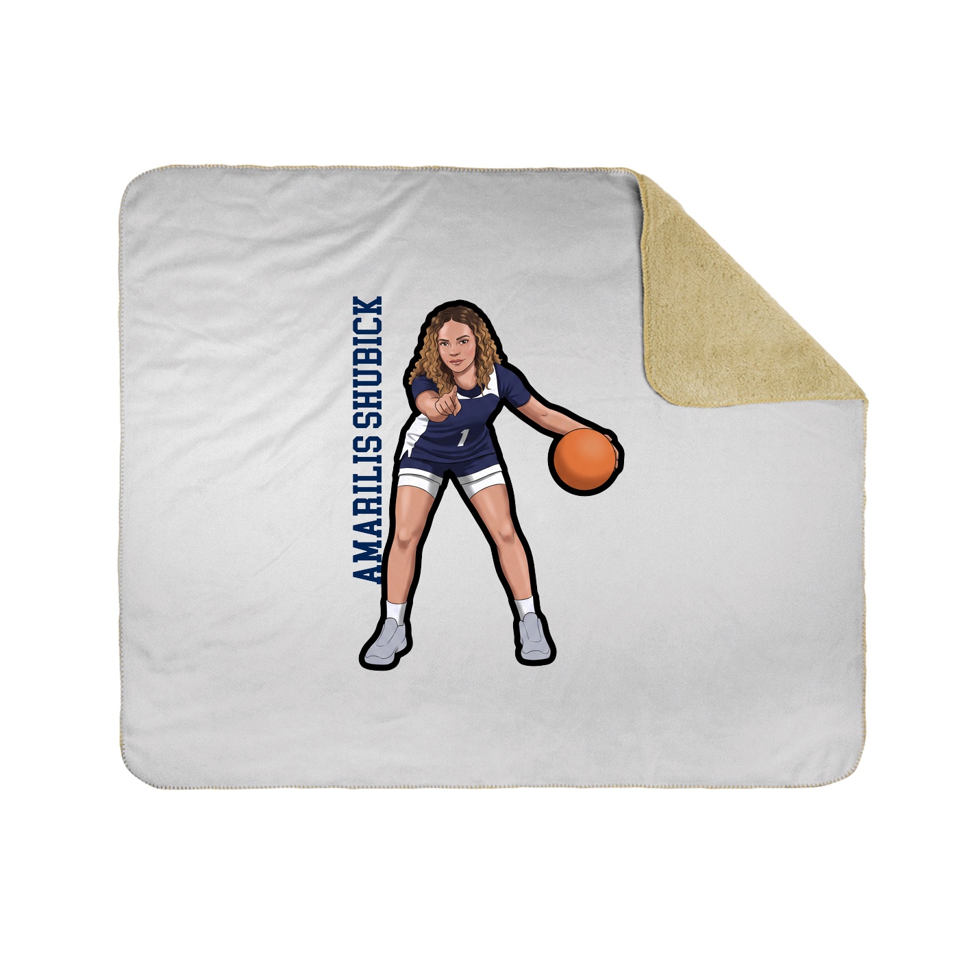 Throw Blanket — Name Vertical in White
