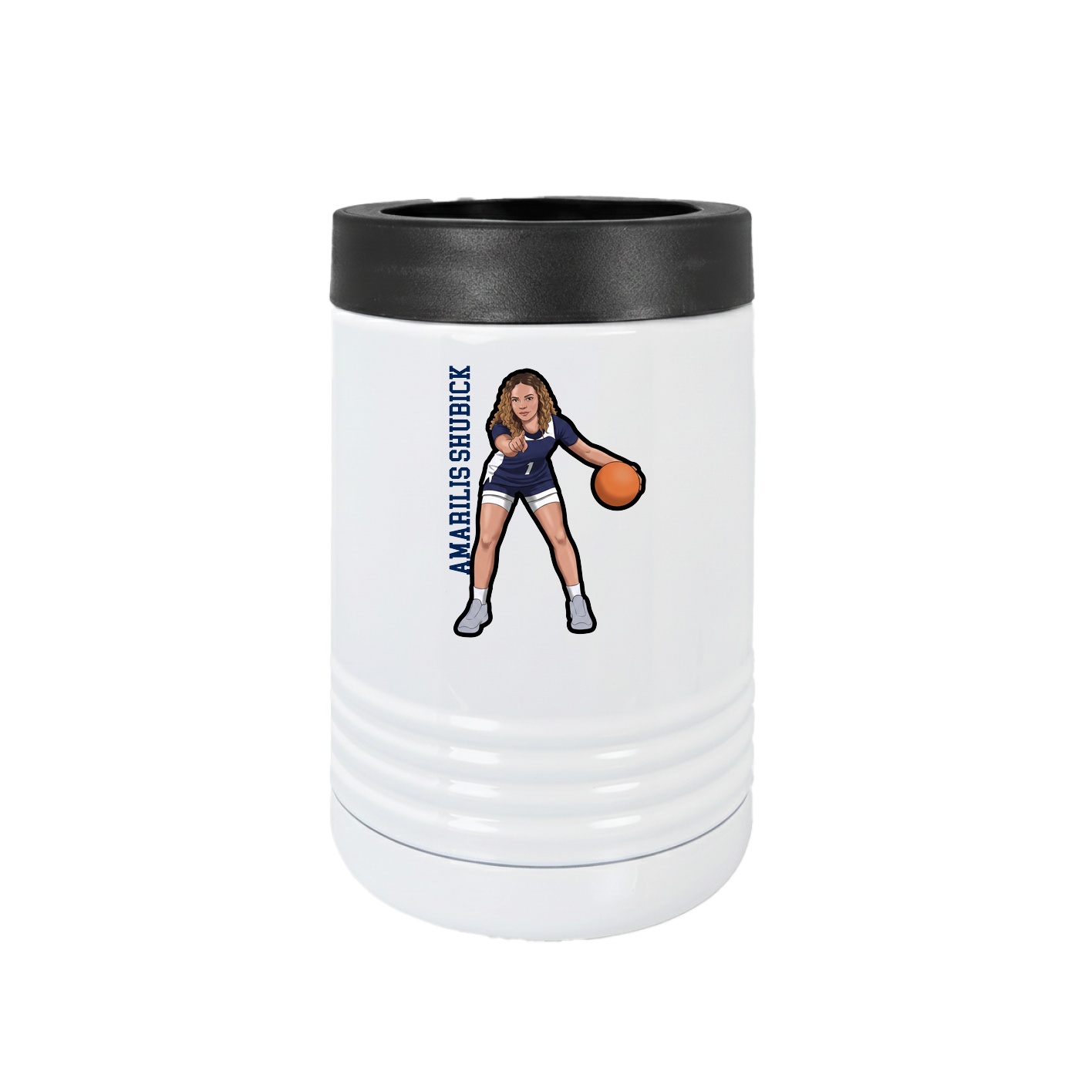 Beverage Holder — Name Vertical in White