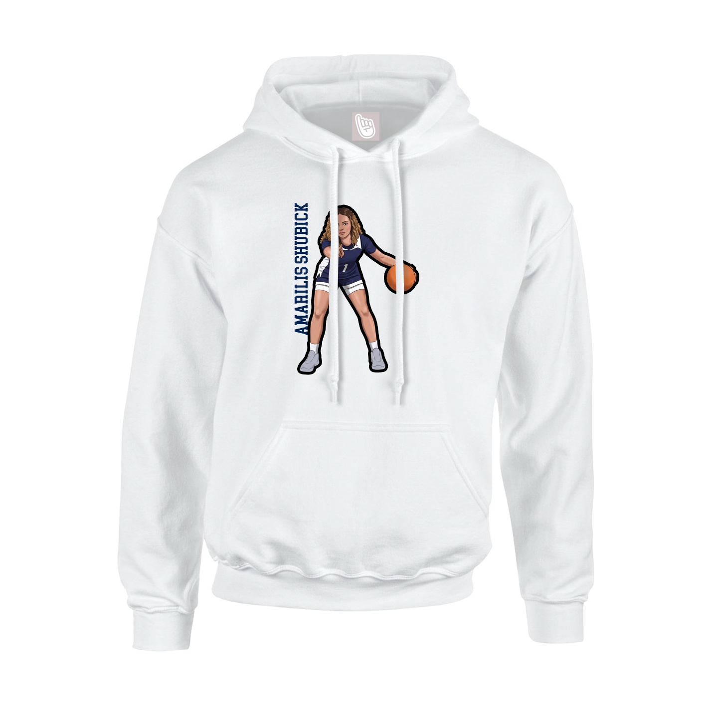 Hoodie — Name Vertical in White