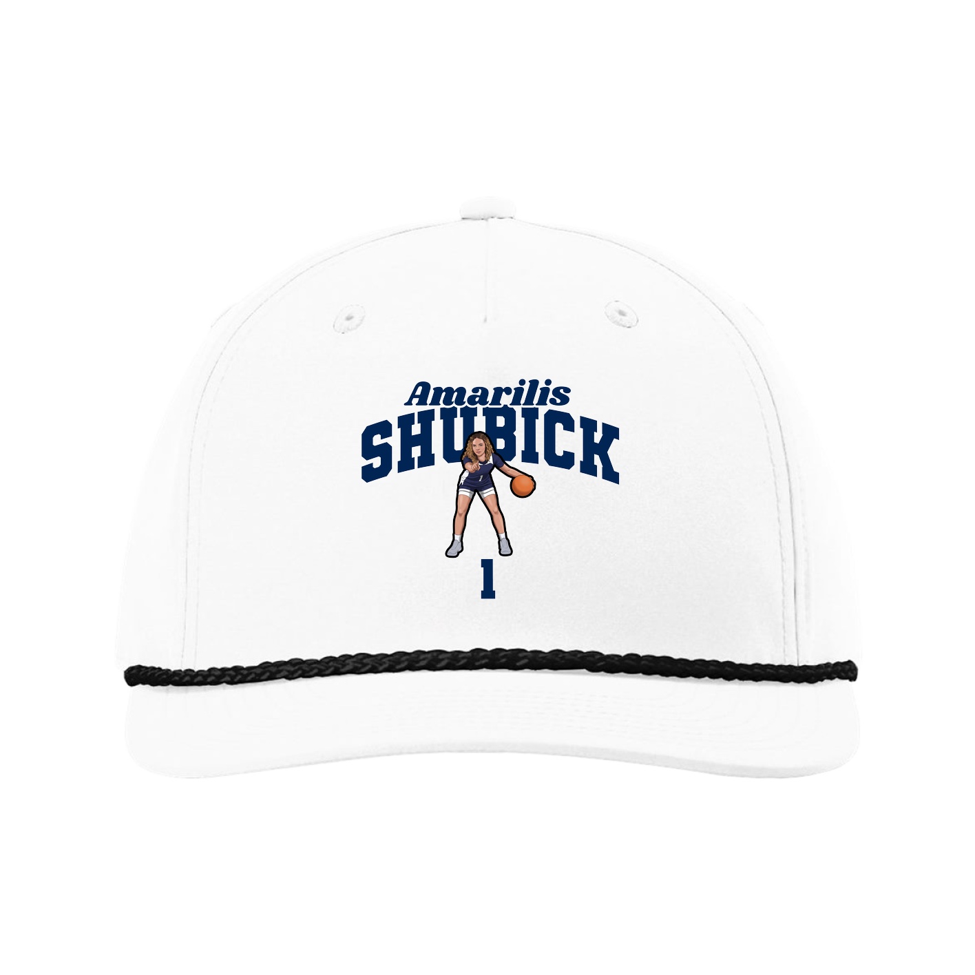 Five-Panel Classic Rope Cap — Signature Arch in White
