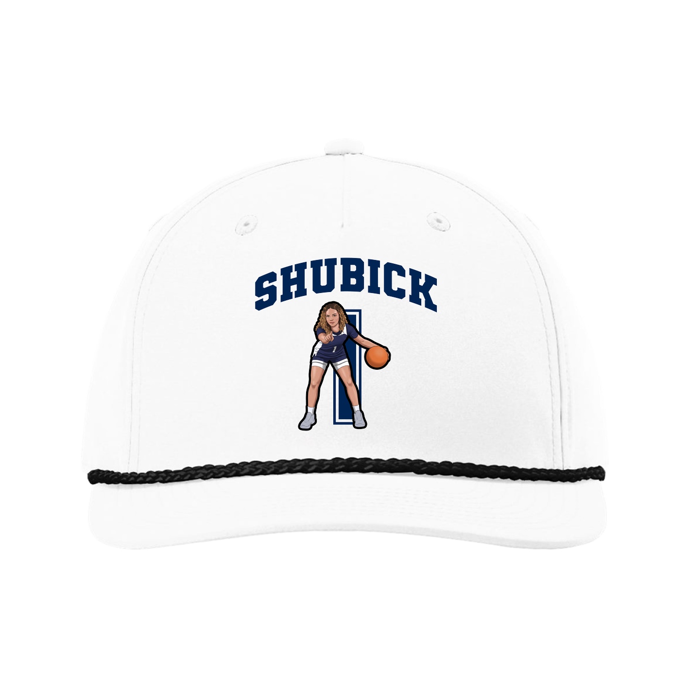 Five-Panel Classic Rope Cap — Number in White