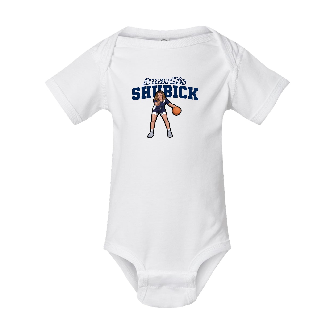 Baby Onesie — Name Arch in White