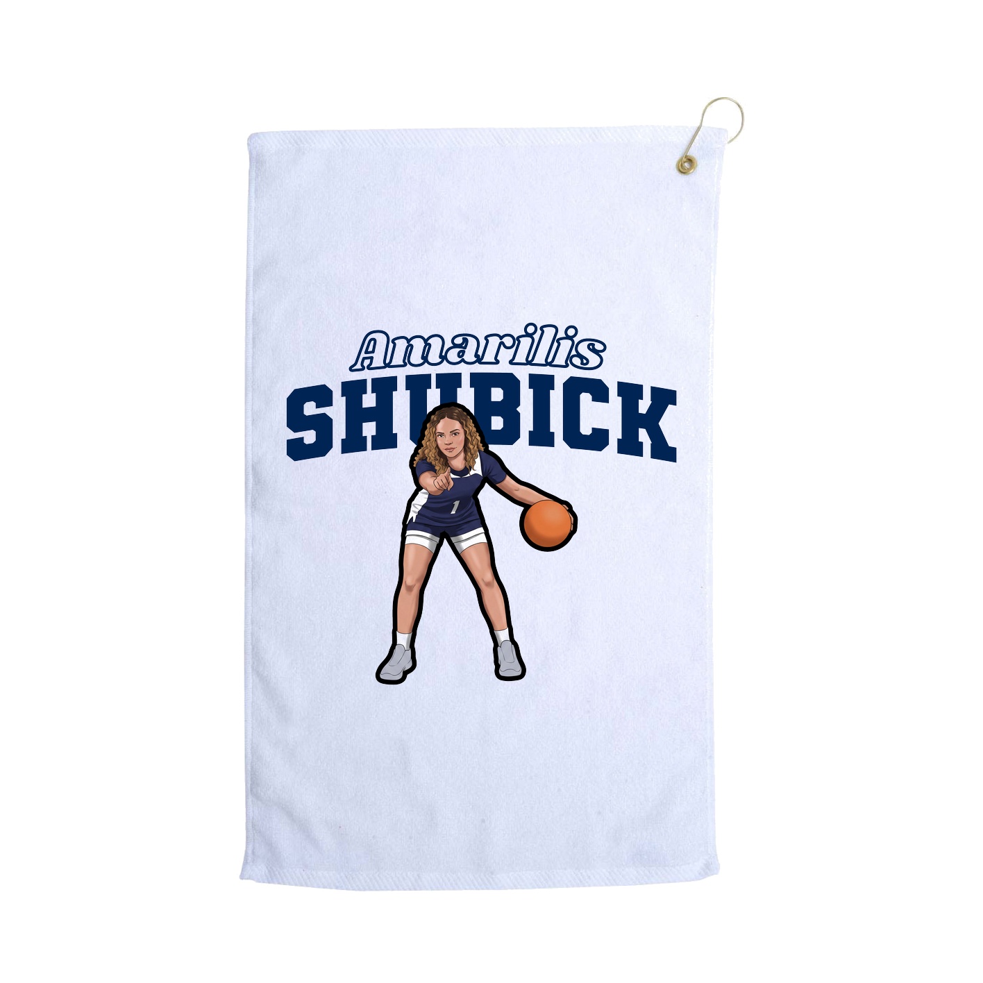 Golf Towel — Name Arch in White