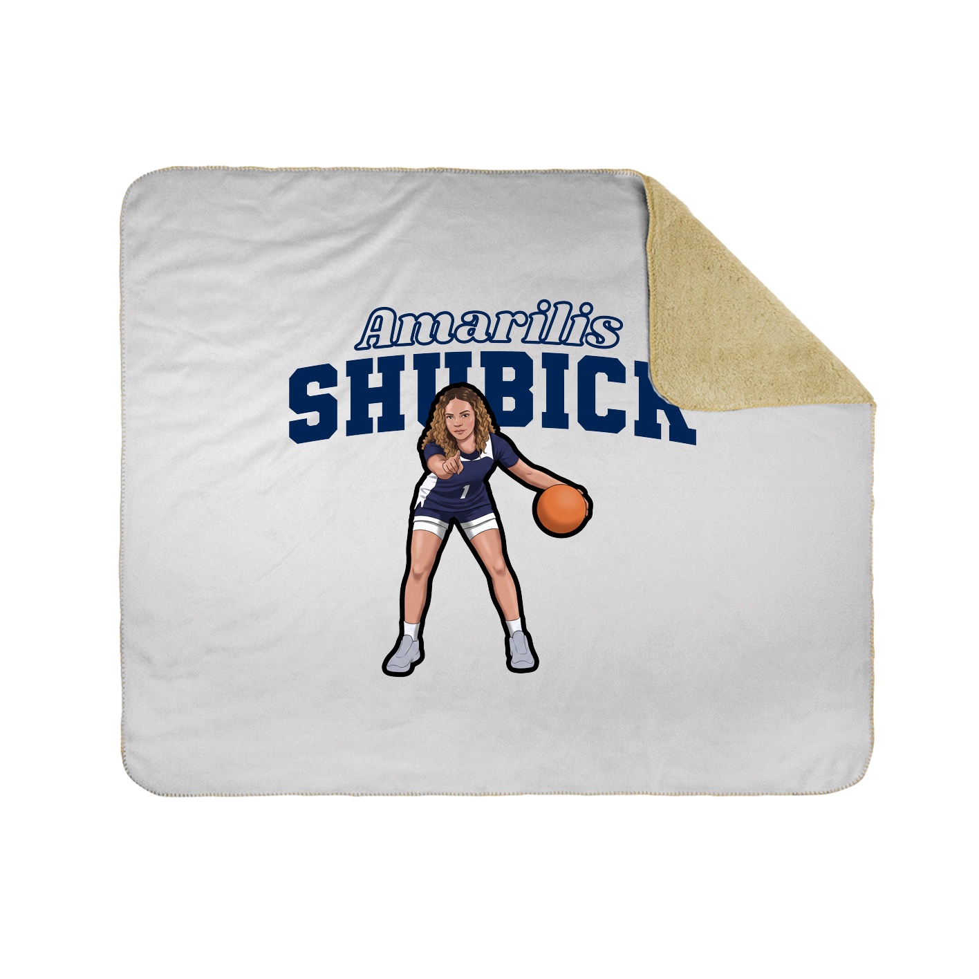 Throw Blanket — Name Arch in White