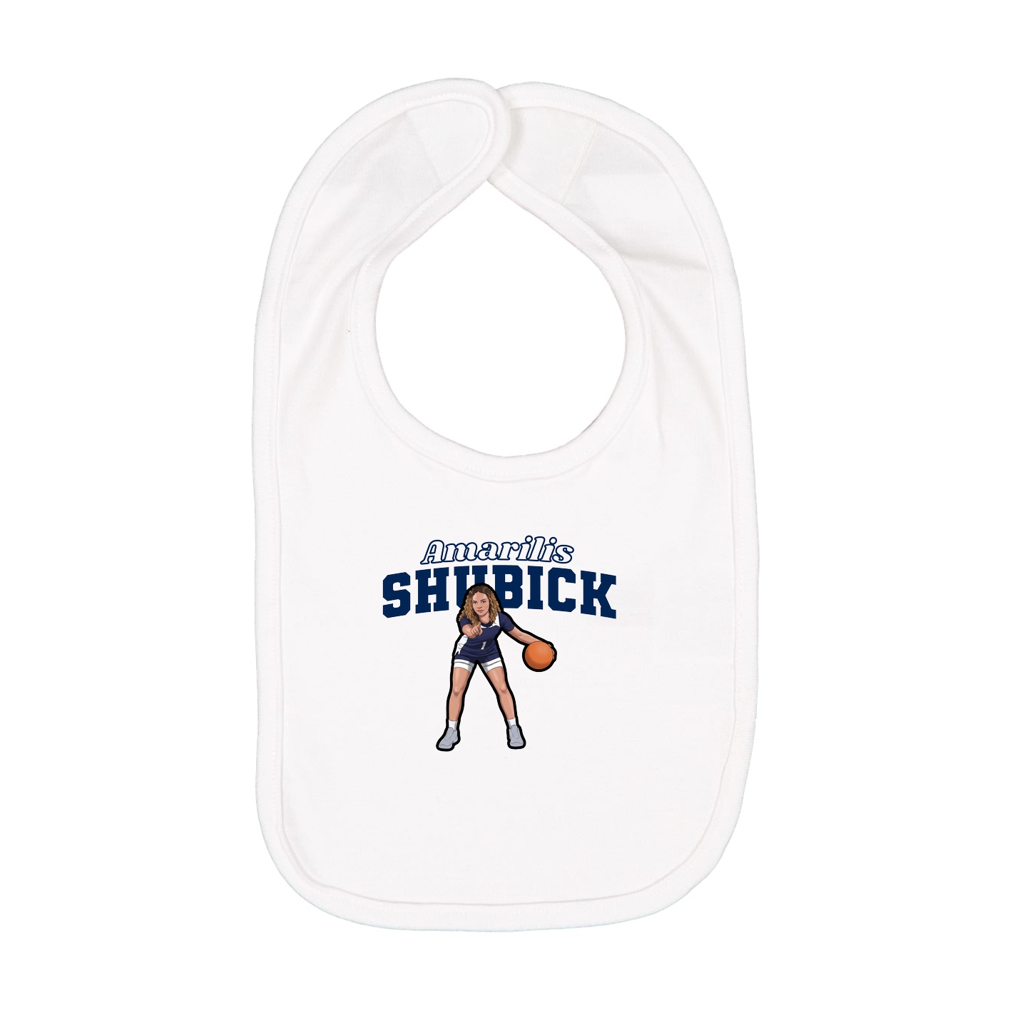 Infant Bib — Name Arch in White