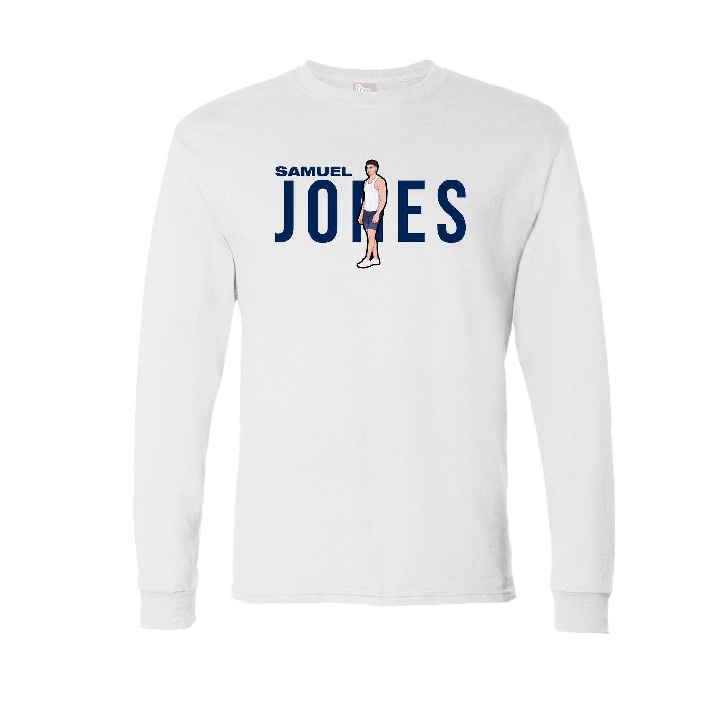 Long Sleeve Tee — Player Name in White