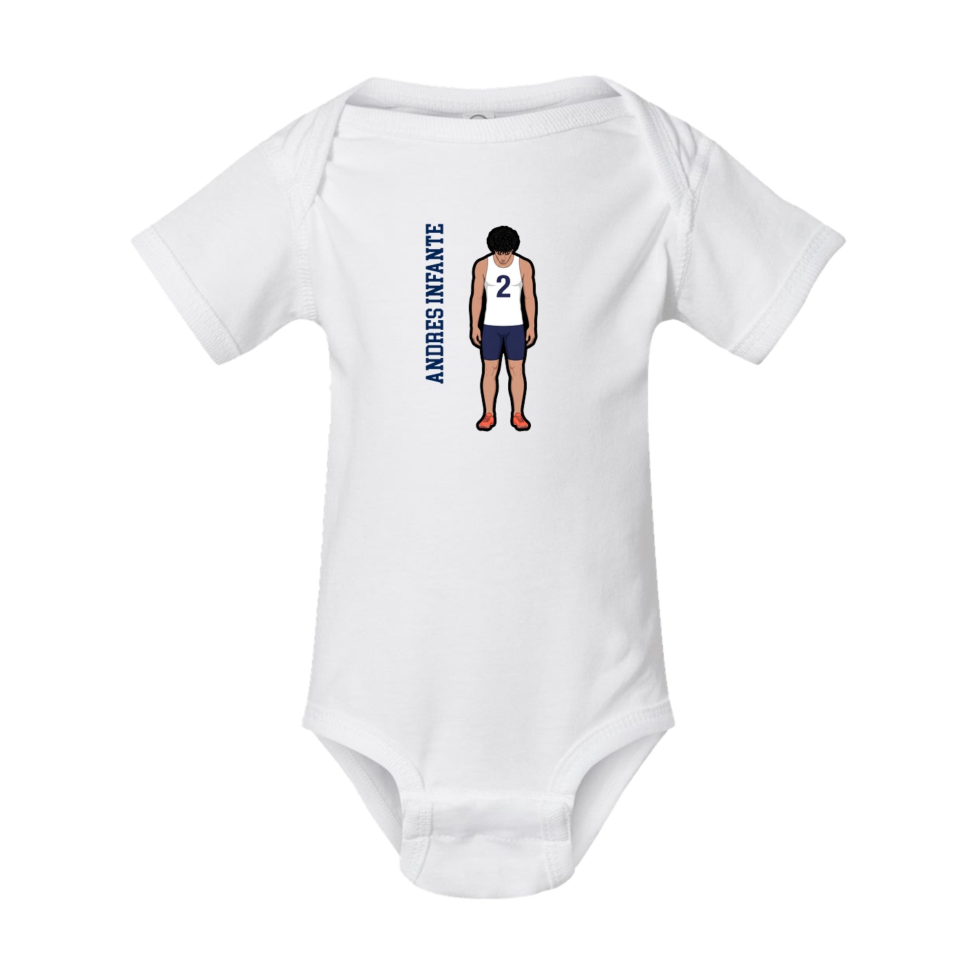 Baby Onesie — Name Vertical in White
