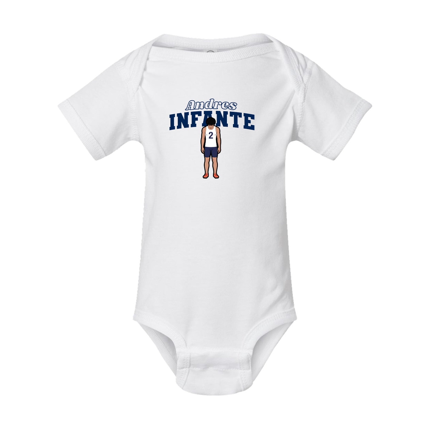 Baby Onesie — Name Arch in White