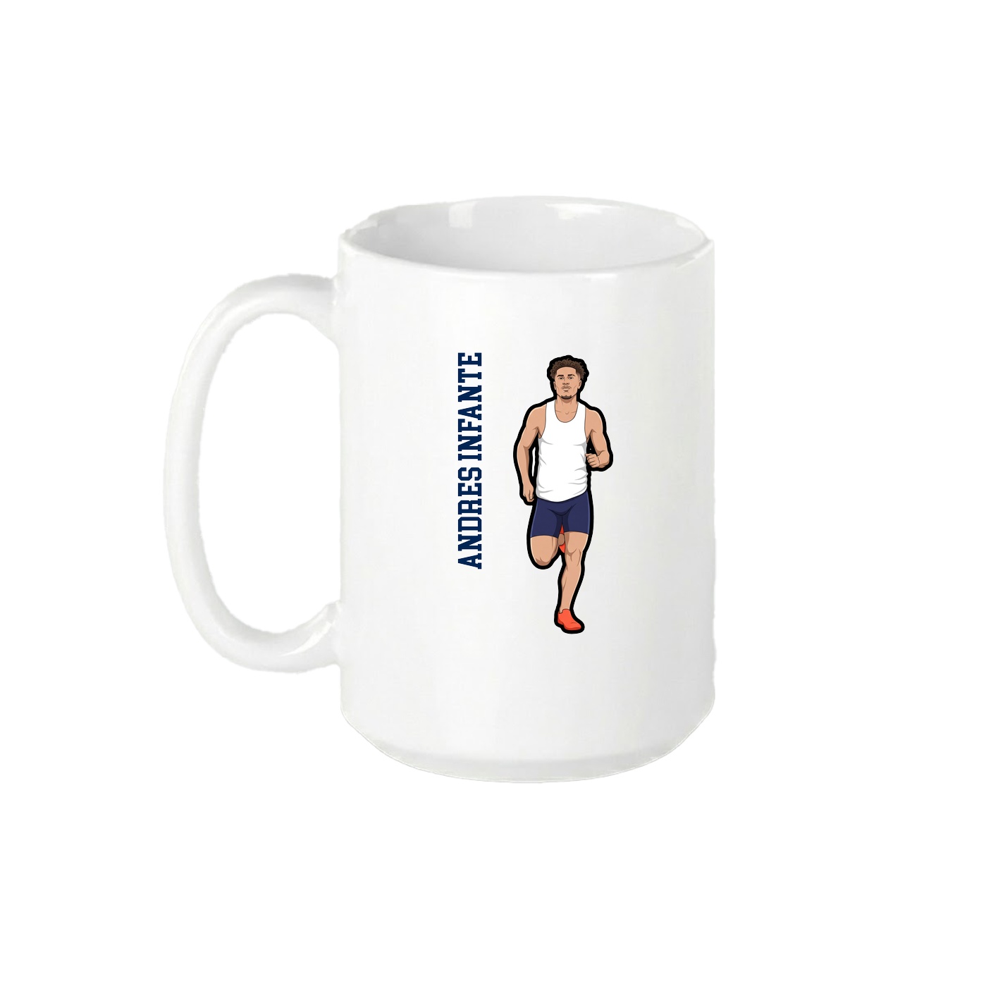 15oz Coffee Mug — Name Vertical in White