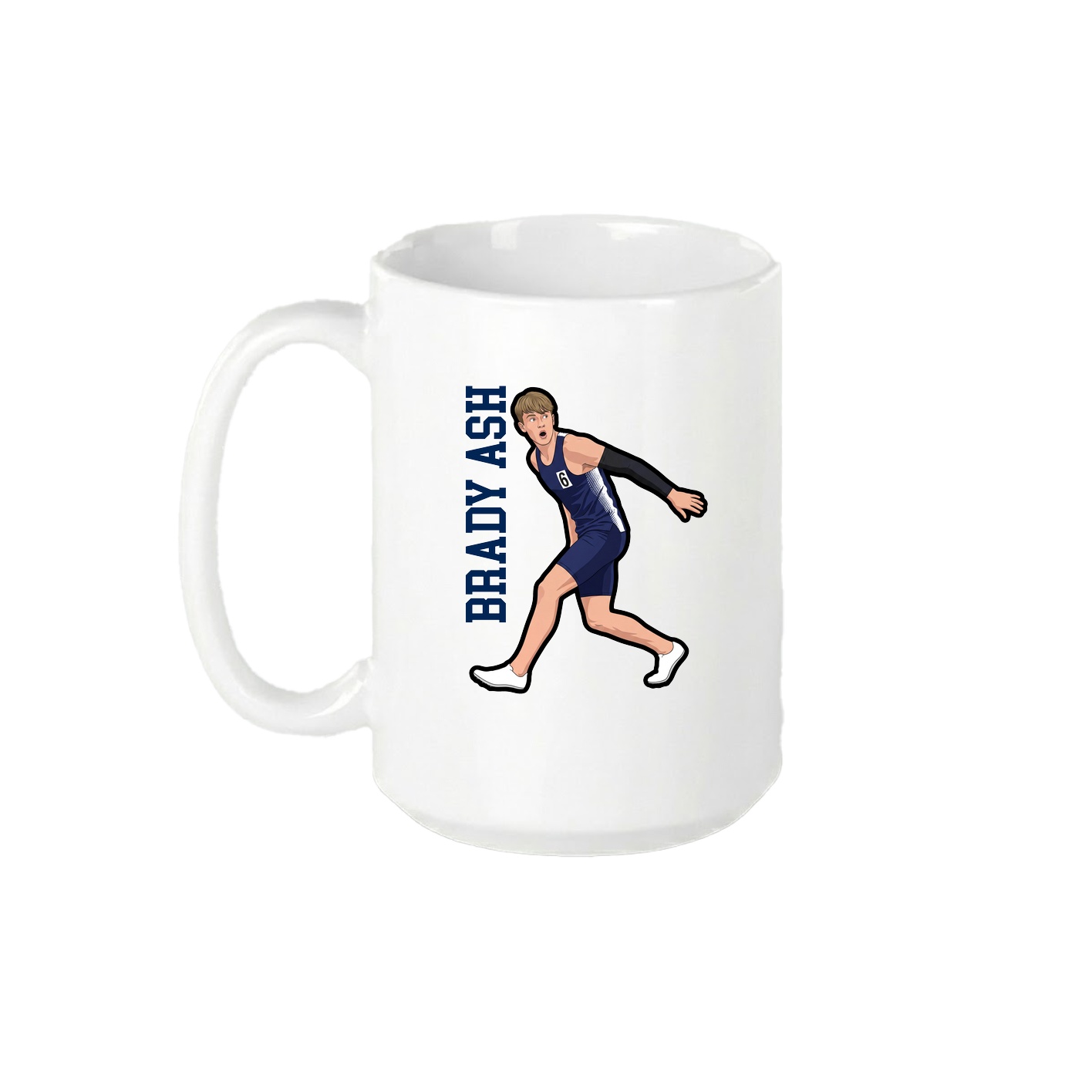 15oz Coffee Mug — Name Vertical in White