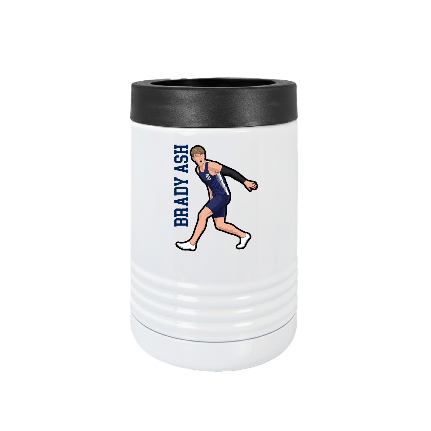 Beverage Holder — Name Vertical in White