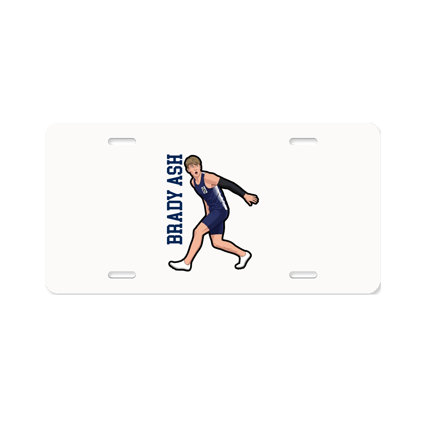License Plate — Name Vertical in Classic