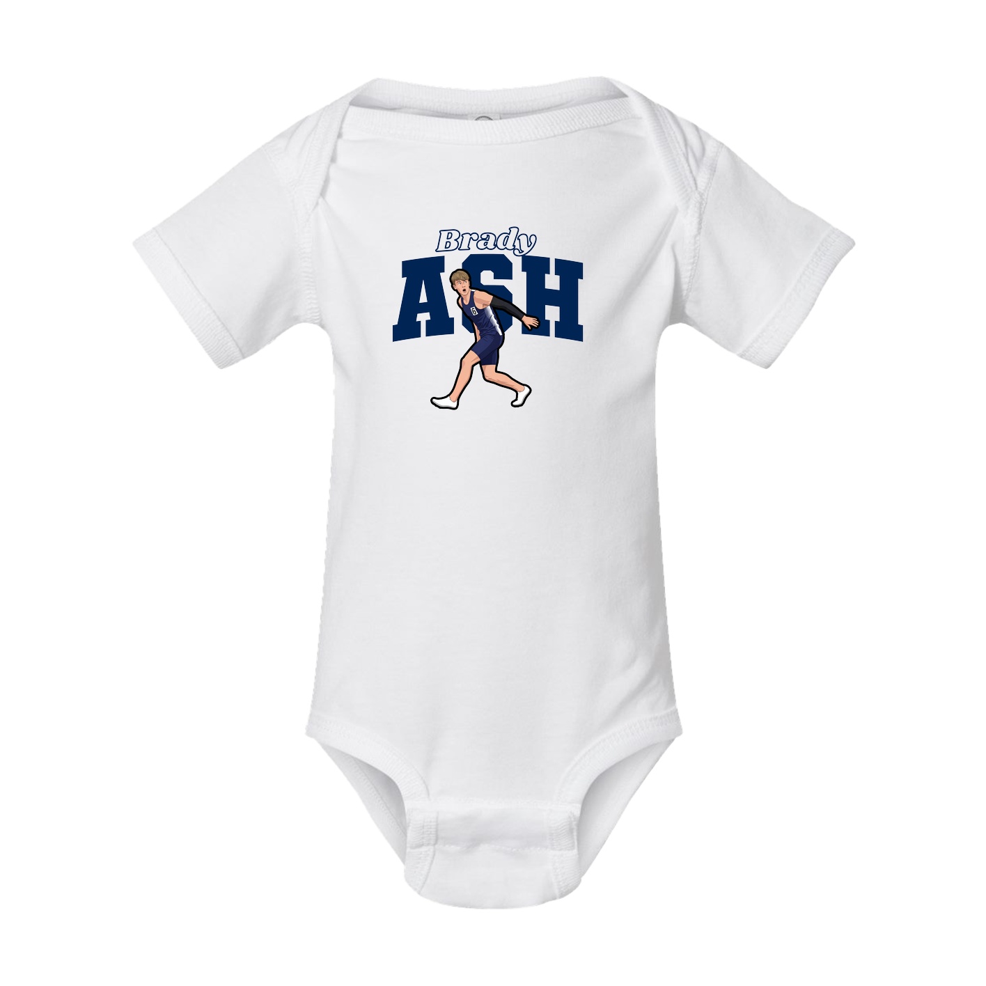 Baby Onesie — Name Arch in White