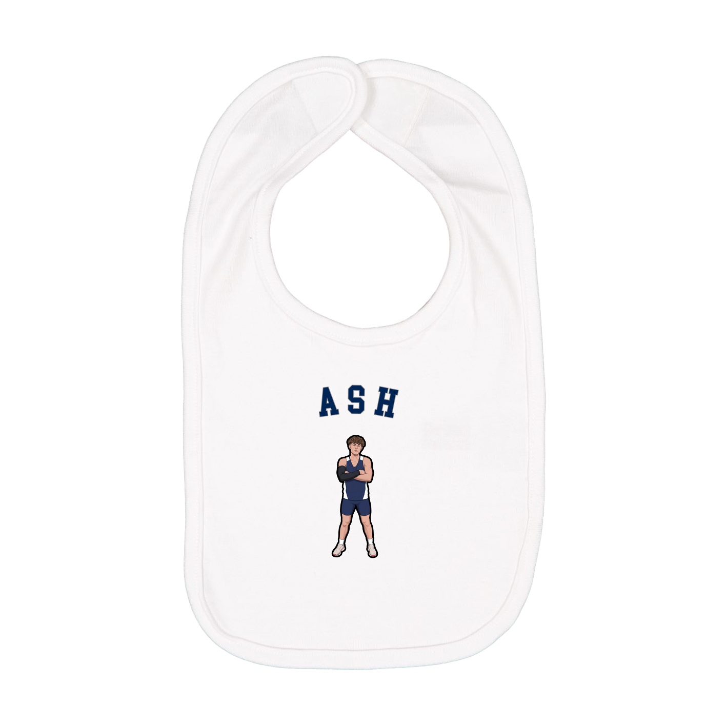 Infant Bib — Shirsey Arch in White