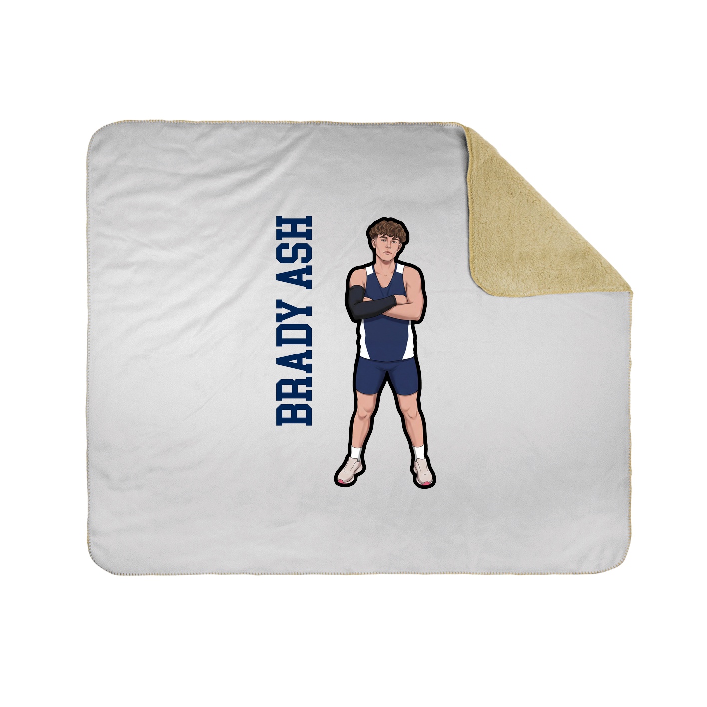 Throw Blanket — Name Vertical in White