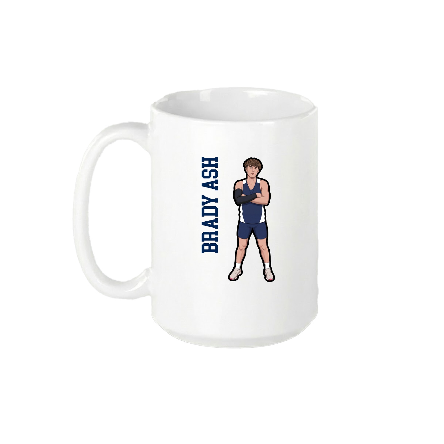 15oz Coffee Mug — Name Vertical in White