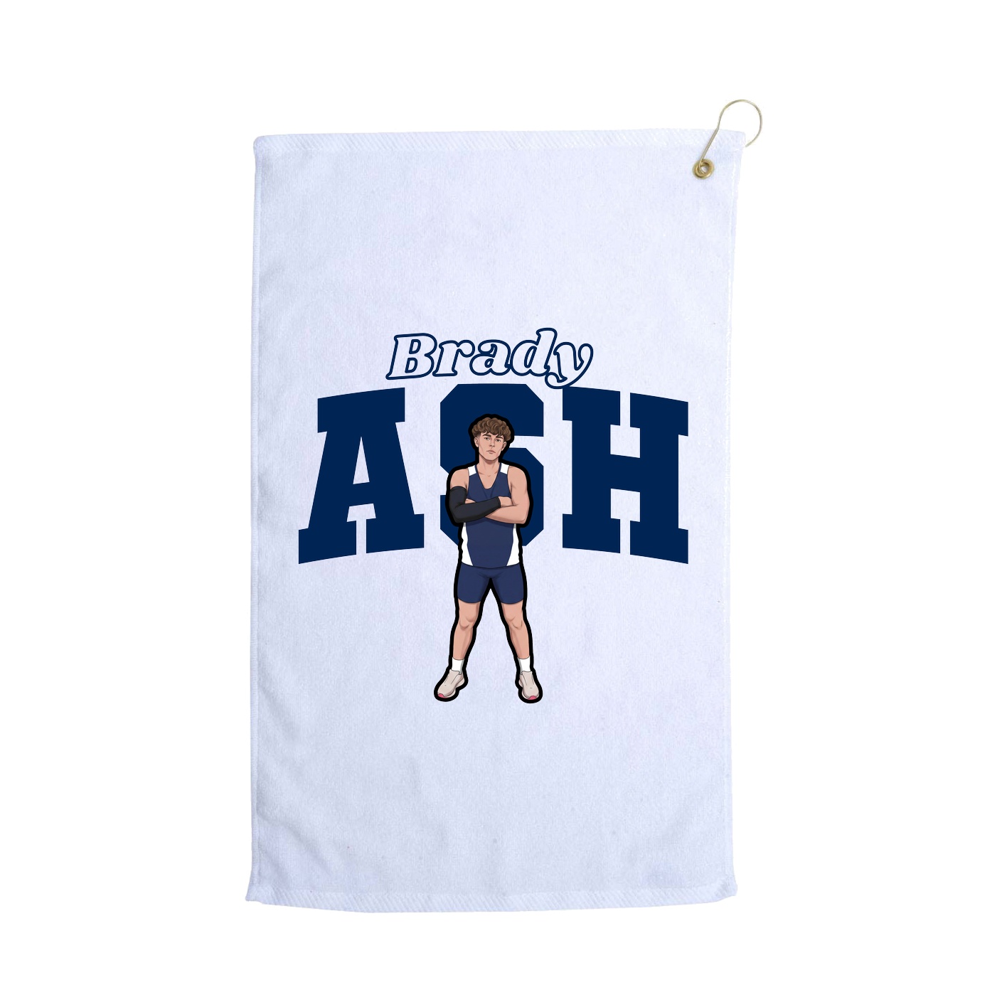 Golf Towel — Name Arch in White