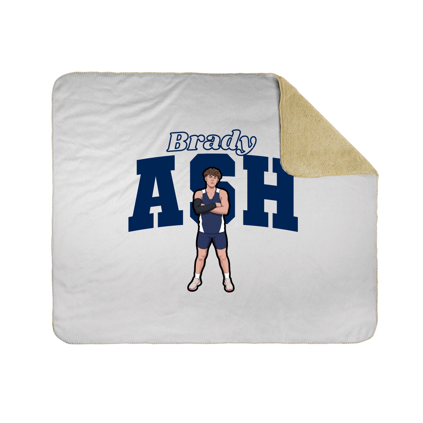 Throw Blanket — Name Arch in White
