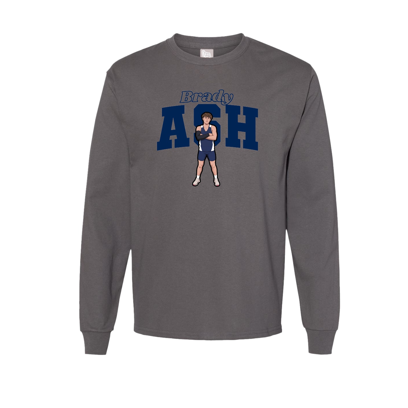 Long Sleeve Tee — Name Arch in Grey