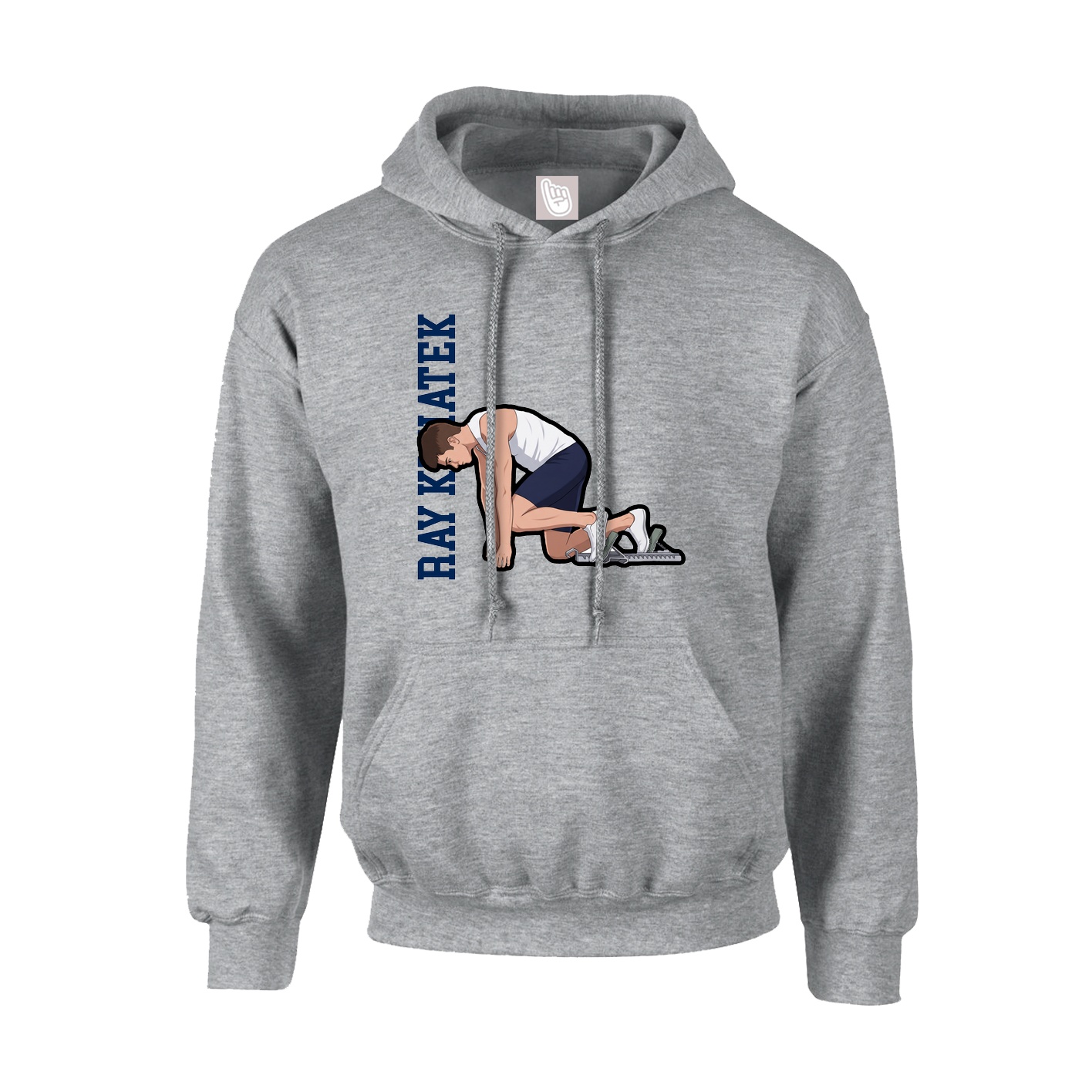 Hoodie — Name Vertical in Grey