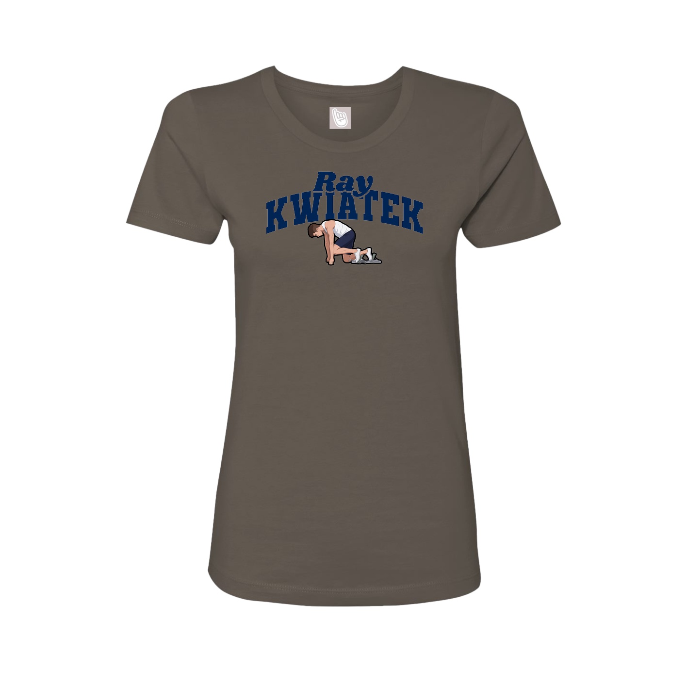 Fitted Women's Tee — Signature Arch in Grey