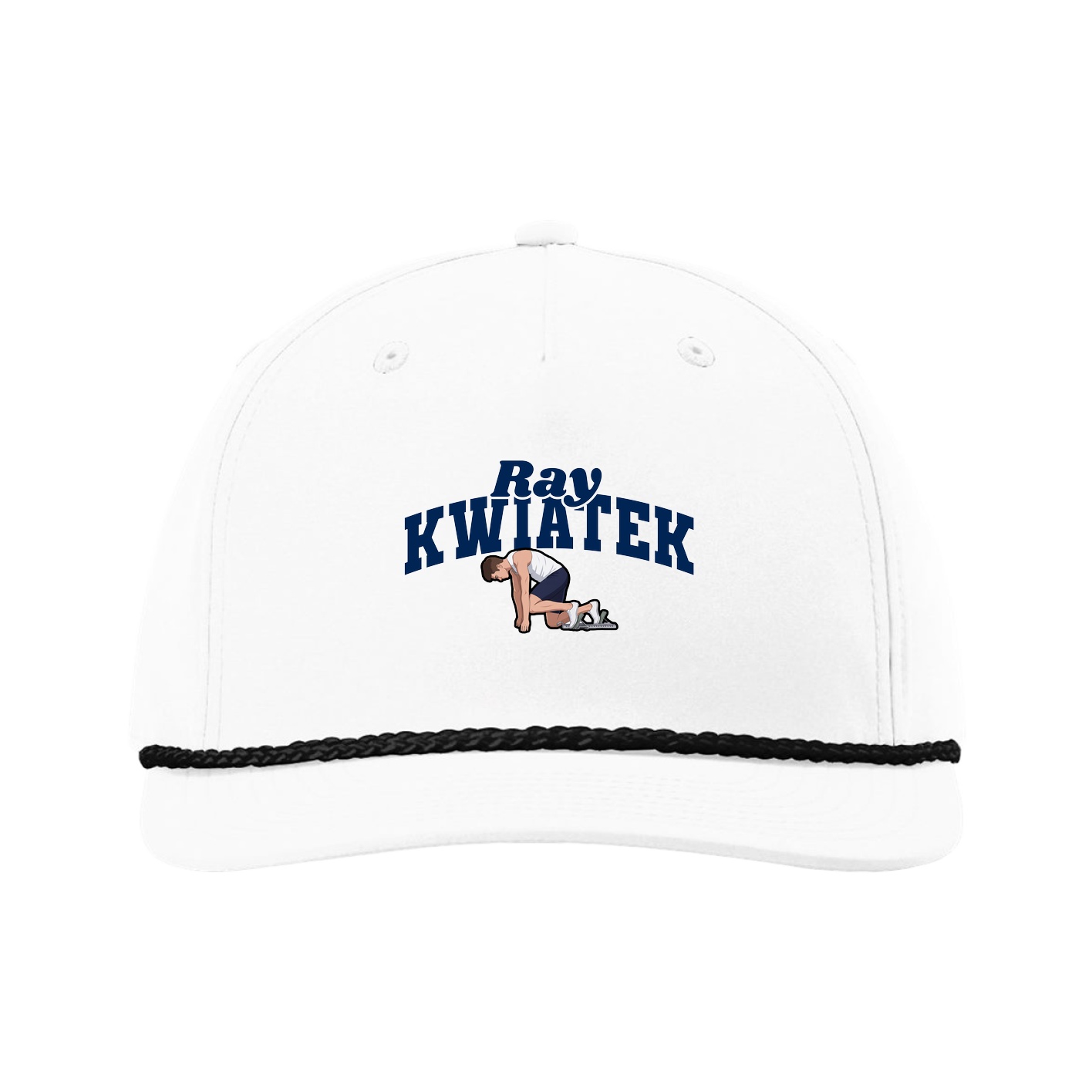 Five-Panel Classic Rope Cap — Signature Arch in White