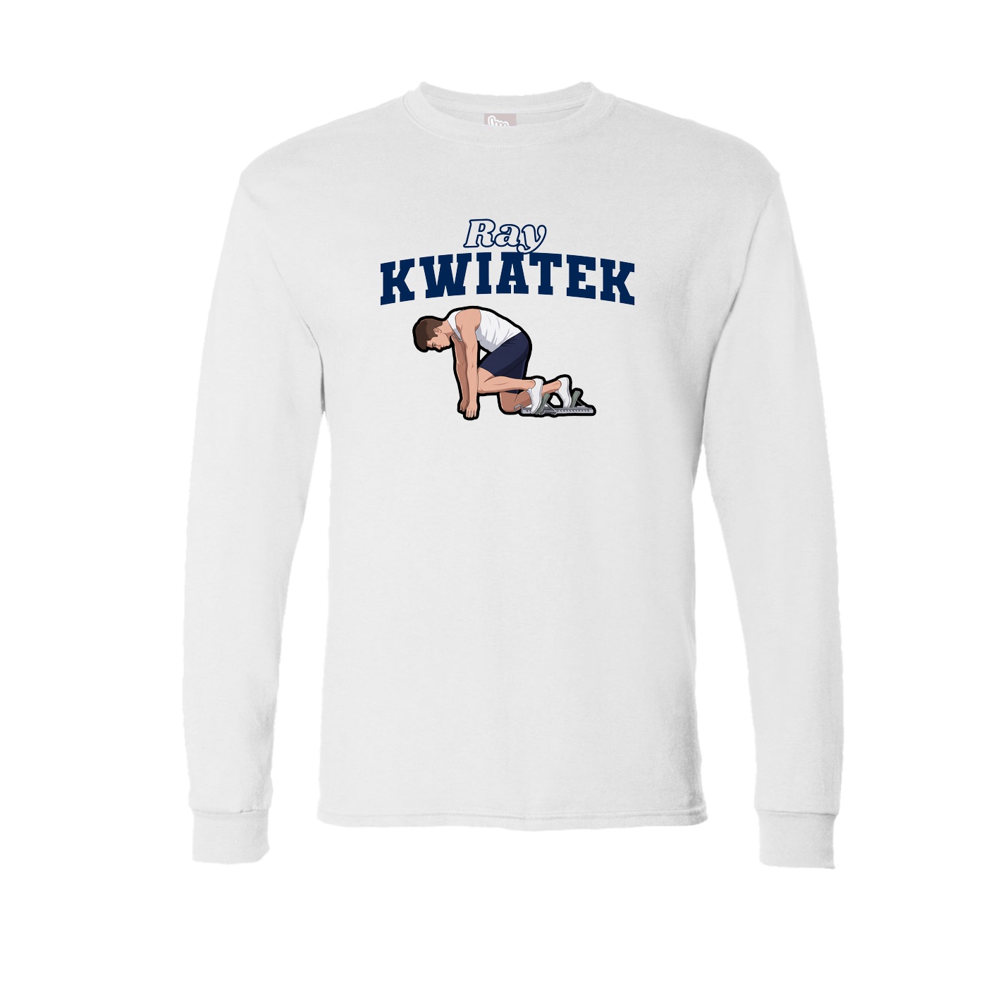 Long Sleeve Tee — Name Arch in White